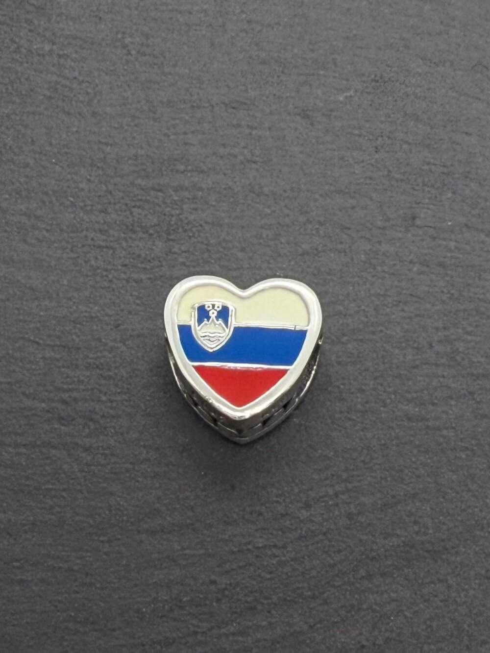 Pandora Slovenia Flag I Love Slovenia Heart Charm Sterling Silver Jewelry
